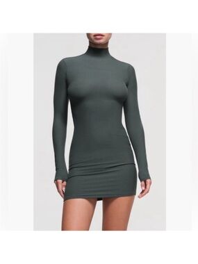 SKIMS Long Sleeve Mock Neck Mini Dress